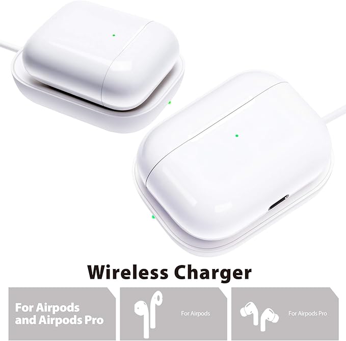 for Airpod Charger, Designed Wireless Charger for Airpods 4(ANC)/3rd/2nd Gen, for New AirPod Pro 3 (2025)/ 2nd Gen, Wireless Earbuds, Slim & Compact for Travel Home Office, White-2