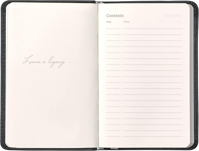 Classic Leather Notebook Writing Journal, Softcover, Narrow Ruled, Table of Contents and Numbered Pages