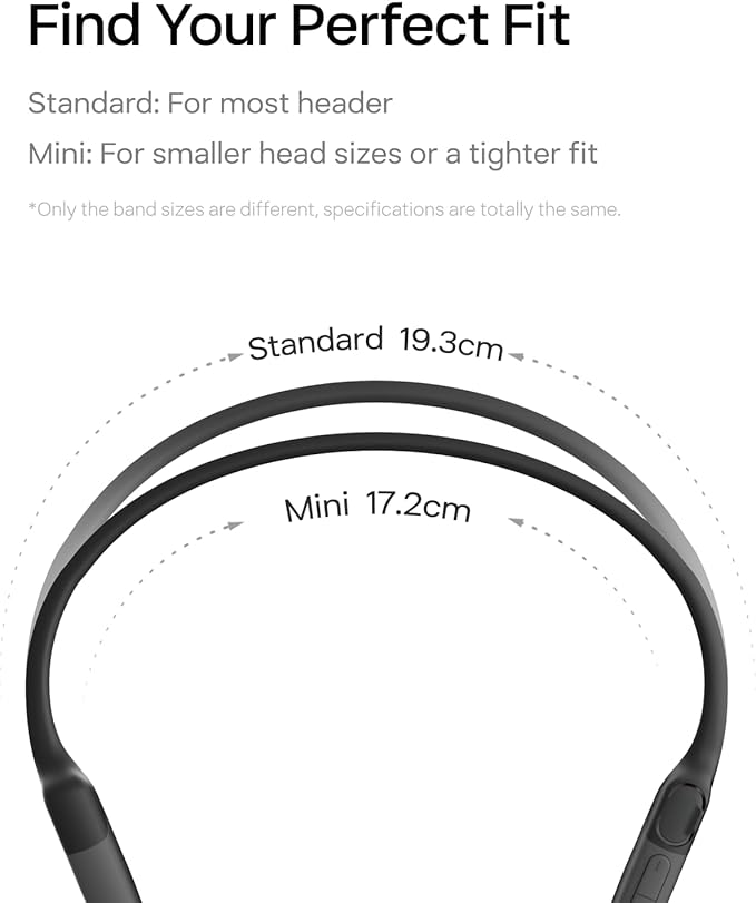 SHOKZ OpenRun Mini with USB-C Charging - Open-Ear Bluetooth Bone Conduction Sport Headphones - Sweat Resistant Wireless Earphones for Workouts and Running - Built-in Mic, with Hair Band - Black