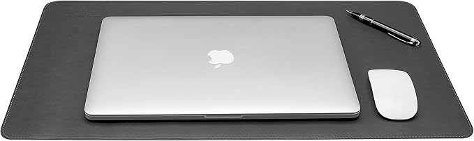 Gallaway Leather Desk Pad – 25 x 17 inch - Desk Mat Home Office Desk Accessories Desktop Protector XXL Mouse Pad Writing Desk Blotter - Grey - Medium