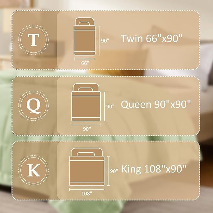 downluxe King Size Blanket with Satin Trim, Lightweight Down Alternative King Blanket for All Season, Machine Washable (Sage Green, 108 x 90 Inch)