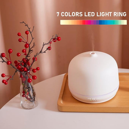 Ceramic Essential Oil Diffusers for Home Large Room, Aromatherapy Scent Air Diffuser Ultrasonic Aroma Defusers 500ml with Timed—White