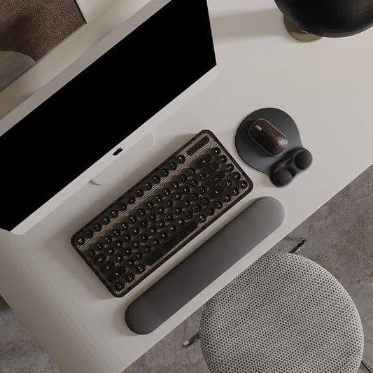 Ergonomic Mouse Pad with Wrist Rest Support&Gel Cushion for Desk; Cute Computer Decor Accessories for Women. Small Mousepad Mat Laptop Pads for Office&Home. Ergo Supplies & Aesthetic (04Onxy Black)