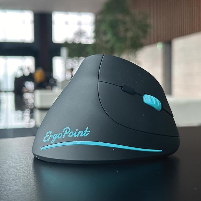 Swiftpoint ErgoPoint Ergonomic 6-Button Vertical Mouse for Health & Productivity, Office or WFH Compatible with Zoom, MS Teams, Skype & More