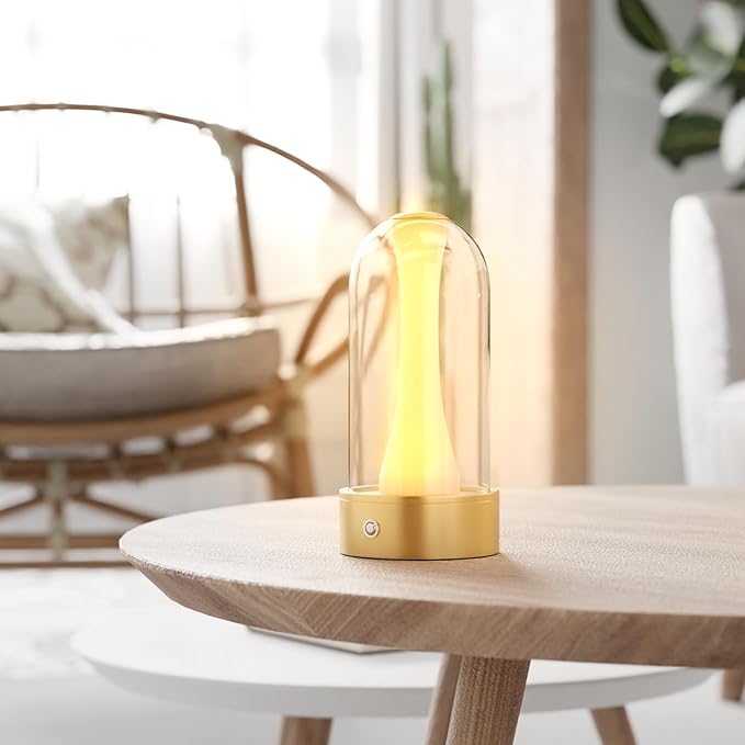 USB Rechargeable LED Table Lamp, 3 Color Changing Modes Bedside Lamp, Portable Touch Button Mood Light for Bedroom, Camping