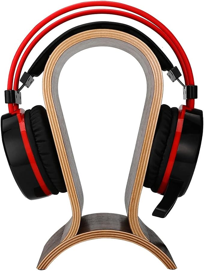 Headphone Stand Wood, Headset Stand for Desk, Walnut Gaming Headphone Holder Compatible for Sennheiser, Bose, Beats, Razer, AKG, Airpod Max, HyperX, Sony PS4 et.