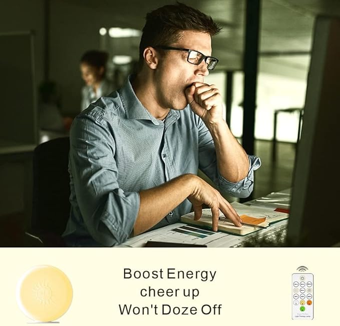 McDen Light Therapy Lamp,UV-Free 10000 Lux,with Green Light and White Light Therapy, 20 Adjustable Brightness Levels and 4 Timer Function (GLD-MM77)