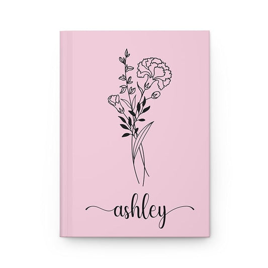 Hilis Personalized Birth Flower Journal, A5 Hardcover Lined Notebook for Writing, Daily Dream Wellness Travel Dairy Journaling Notebooks D88