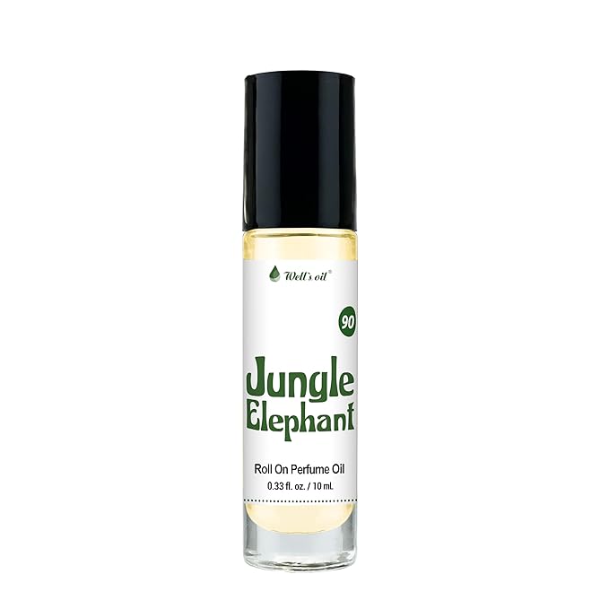 Well's Oil Roll-On Perfume Oil (Jungle Elephant) | Aromatic Notes | Long-Lasting | Paraben-Free | 0.33 Fl Oz / 10 ml