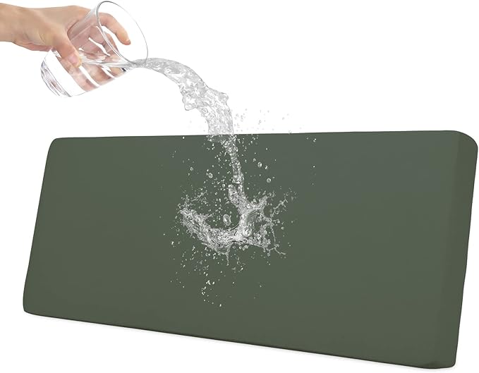 Easy-Going 100% Waterproof Sofa Seat Cushion Slipcovers Couch Cushion Cover Stretch Furniture Protector for Kids, Pets (Sofa Cushion, Grayish Green)