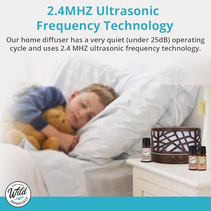 Wild Essentials 700ml Designer Large Room Essential Oil Diffuser, 5 in 1 Ultrasonic Aromatherapy Vaporizer Cool Mist Humidifier, Home, Office Bedroom, Timer Auto-Off, 7 Color LED, Light Wood Branches