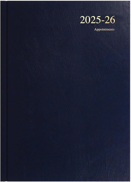 Collins 'Essentials' 12 Month Mid/Academic Year Planner, July 2025-July 2026 - ESSA43M.65-2526 - Week-to-View Appointments Diary, A4 Hard Cover, Dark Blue