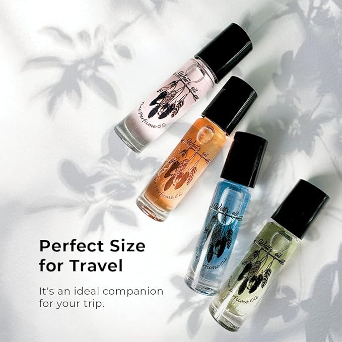 Well's Oil Roll-On Perfume Oil (Black Stone) | Woody & White Floral Notes | Long-Lasting | Paraben-Free | 0.33 Fl Oz / 10 ml