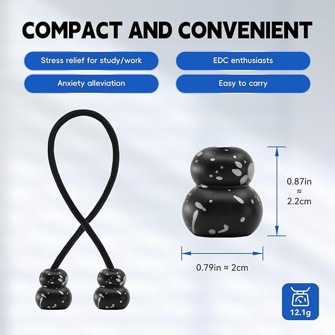 Fidget Beads, Metal Fidget Toy EDC Anxiety Relief Toy for Men Women Teens Skill Players Stress Relief Toys(B-Black&White)