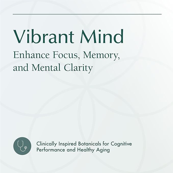 Natura Health Products Vibrant Mind - Nootropic Brain Supplement for Memory and Focus* - Featuring Bacopa, Ginkgo Biloba, Centellin & Phosphatidylserine -Caffeine Free (90 Capsules)