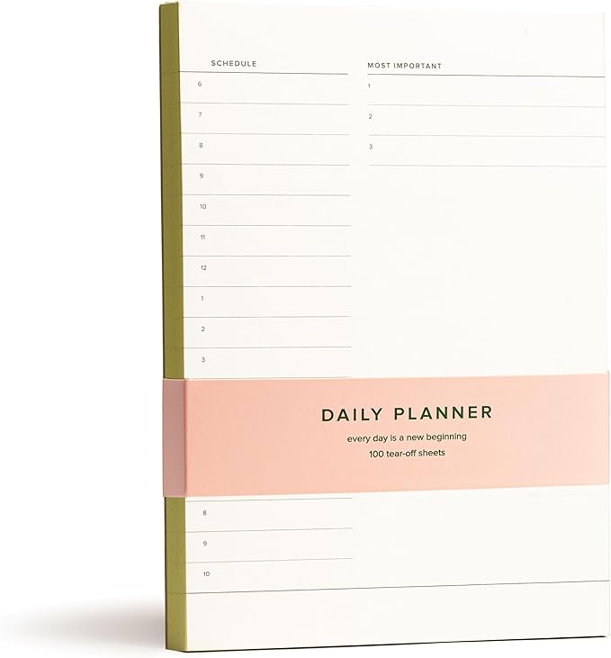 Daily and Weekly To-Do List Notepad – Desk Pad for Work and Study, Lime, 8x6 Inches