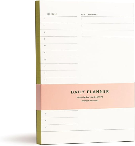 Daily and Weekly To-Do List Notepad – Desk Pad for Work and Study, Lime, 8x6 Inches