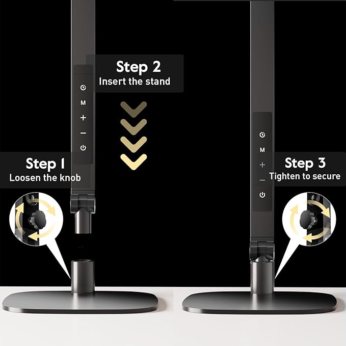 LED Desk Lamp for Home Office, Eye-Caring Modern Desk Light, 3 Color Temperature 10 Brightness Computer Light, Dimmable Desk Light with Memory & Timer Func, Metal Swing Arm Table Lamp