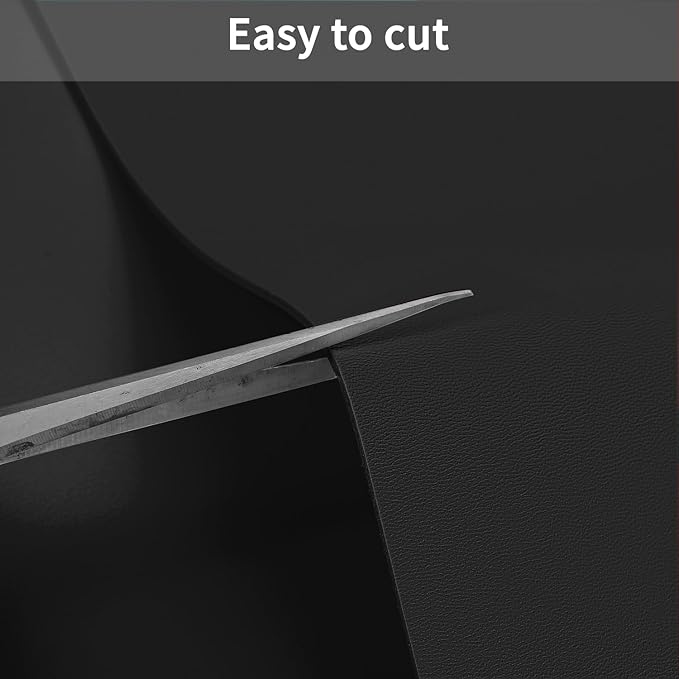 Leather Desk Mat,1.8mm Thick,12x42 Inch Desk Cover,Desk Protector Mat,Dresser Cover Top,Nail Table Mat,Dresser Cover,Quartz Countertop Protector,Table Sticker Cover(Black+Black,12×42)