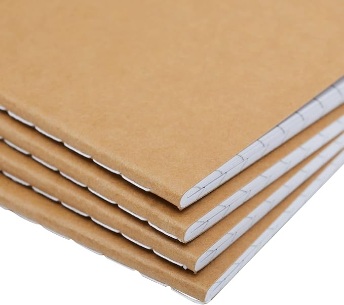 Paper Junkie Pocket Notebook - 12-Pack, 2.7 x 4.5 In, Brown Kraft Cover - Composition Book for School & Office - Travel Journal with Top-Sewn Flat-Lay Binding