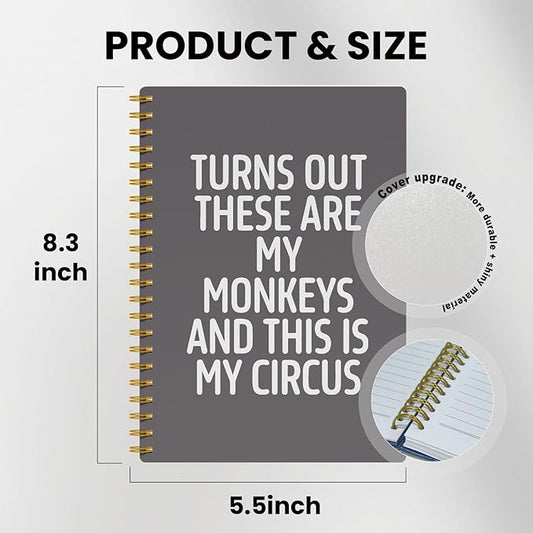 EKGJW Funny Notebooks for Work,Gray Aesthetic Journal, Funny Boss Day Gifts, Boss Gifts for Men Women, Funny Gifts for Boss, Boss Office Decor, Spiral Notebook 5.5x8.3 Inch