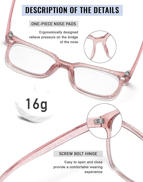 PANNER Oversized Square Blue Light Blocking Glasses for Women Men Anti Glare Reduce Eyestrain Computer Glasses