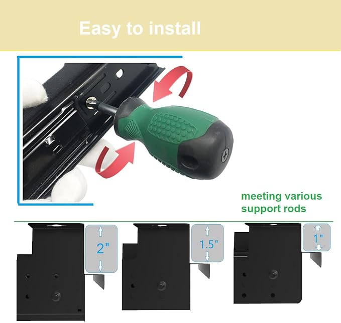 Beiyier Under Desk Sliding Drawer for Office Desk or Table, Pull-out Storage Organizer for Sit-Stand Workstation with High Crosspiece under Desktop (Black)