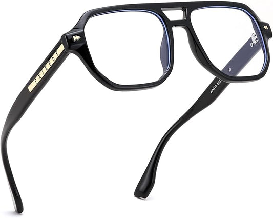 FEISEDY Aviator Blue Light Glasses for Men Women, Retro 70s Style Design Anti Glare Digital Eyestrain & Daily Wear B0284