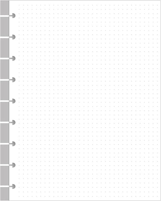 Classic Size Discbound Dotted Grid Refill Paper, 9-Disc Discbound Pre-punched Happy Planner Inserts, 100Sheets/200Pages Loose-Leaf Paper, 100gsm White Paper, 7" x 9.25"