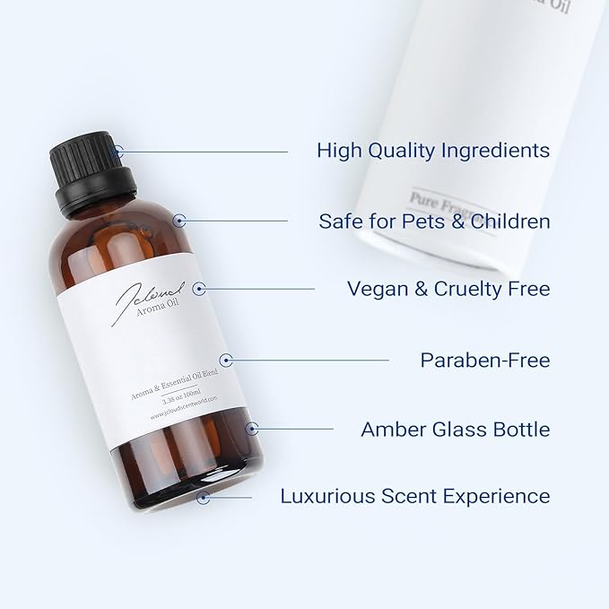 JCLOUD Azure Drift Hotel Diffuser Oil, Luxury Diffuser Oils Scents for Home, Natural Essential Oils for Cold-Air & Ultrasonic Diffuser Aromatherapy, Long Lasting Home Fragrance – 3.38 Fl Oz, 100mL