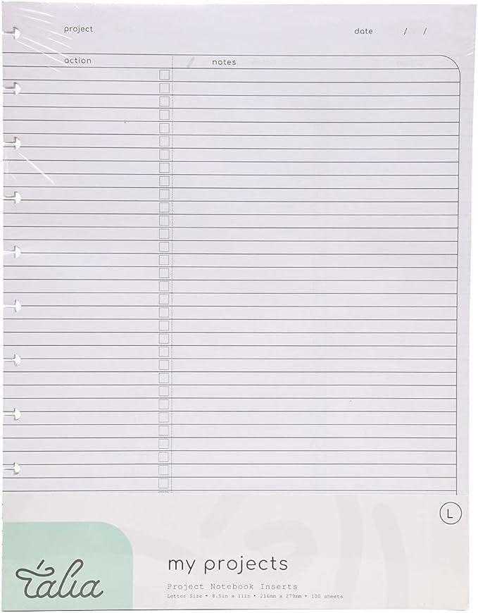Talia Discbound Notebook Refills (Project Layout, Letter (8.5in x 11in))