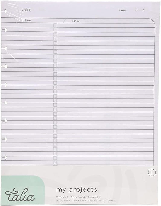 Talia Discbound Notebook Refills (Project Layout, Letter (8.5in x 11in))