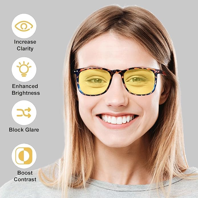 Blue Light Blocking Glasses, Blue Blocker Computer Glasses for Men Women, Anti Glare 400 UV & Eye Strain Fake Square Glasses