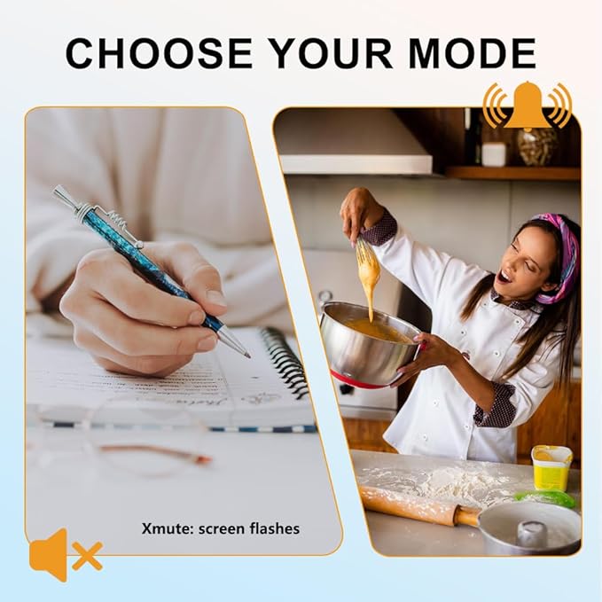 Visual Rotating Timer with 5, 10, 25 50 Minutes Preset, Desk Cube Count Down/up Timer, Rechargeable Custom-time Mute/Sound, Ideal for ADHD Work Learning Kitchen, White