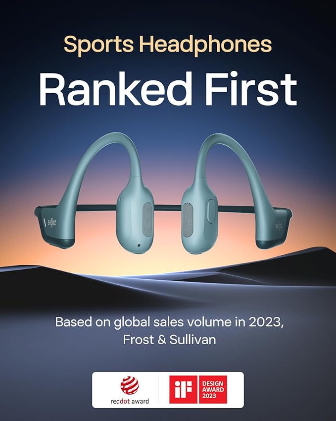 SHOKZ OpenRun Pro - Open-Ear Bluetooth Bone Conduction Sport Headphones - Sweat Resistant Wireless Earphones for Workouts and Running with Premium Deep Base - Built-in Mic, with Hair Band