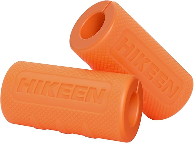Hikeen Thick Bar Dumbbell Grips,Non Slip Hard Rubber Barbell Grips,Grips for Weight Lifting, Muscle Building-1.77", 2", 2.25" & 2.75" Outer Diameter