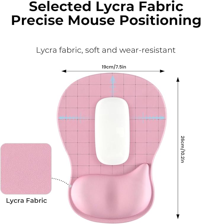 EooCoo Ergonomic Mouse Pad with Gel Wrist Rest Support Middle Concave Design, Relieve Wrist Pain Mousepad, Non-Slip Base for Laptop, Computer, Office Desk Accessories for Women, Carpal Tunnel Syndrome