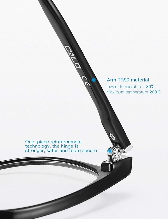 CNLO Blue light blocking Glasses,Computer Gaming Glasses,TV Glasses，For UV Protection,Anti Eyestrain,Lightweight Frame Eyewear,Opaque Men/Women(BLACK)
