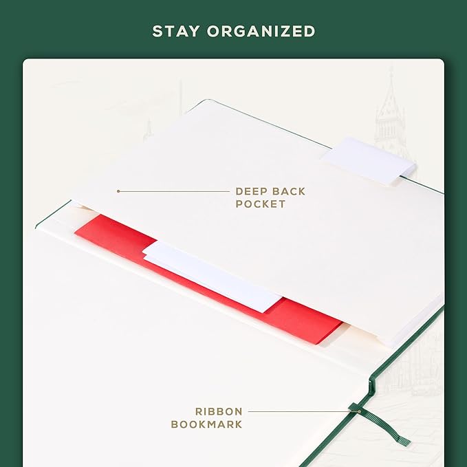 BEECHMORE BOOKS Blank Sheet Music Notebook – A4 8.5x11.5 for Songwriters, Musicians & Composers, 156 Thick 120gsm Pages, 10-Staff Perforated Sheets, Vegan Leather Hardcover, Elastic Closure, Gift Box