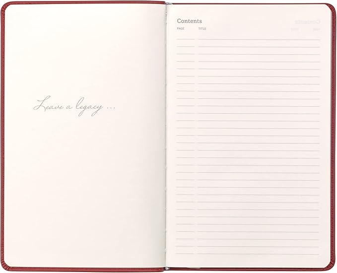 Classic Leather Notebook Writing Journal, Softcover, Narrow Ruled, Table of Contents and Numbered Pages