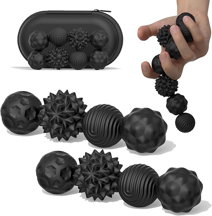 Magnetic Fidget Balls Toys, 8Pcs Silicone Sensory Stress Relief Toys for Adults & Teens with Autism, ADHD, Anxiety, Quiet Executive Desk Fidget Magnets Ball, Stocking Stuffers for Womens Mens Gifts