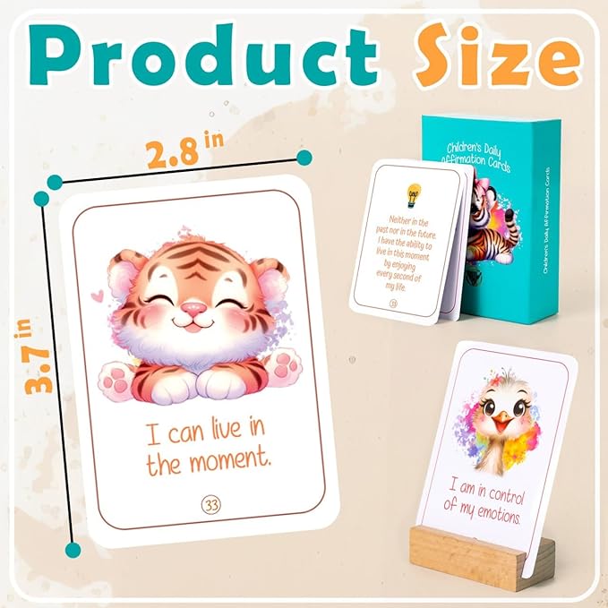 BHW- Daily Positive Affirmations Cards for Kids Mindfulness Skills Positive Messages Inspirational Card Mindful Kids Cards Kindness Notes Kid Affirmation Meditation Cards for Teens 52Pcs
