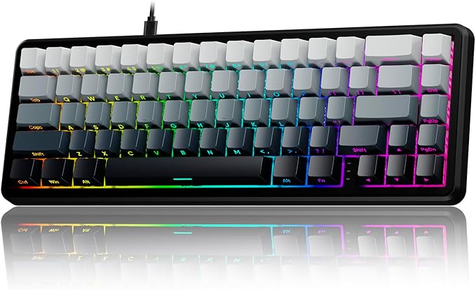 EWEADN Battle68 60% Gaming Keyboard Wired, Hall Effect Magnetic Switch Keyboards, Mechanical Keyboard Adjustable Actuation, 8K Polling Rate, Side Printed PBT Keycap, RGB Backlit, Panda Magnetic Switch