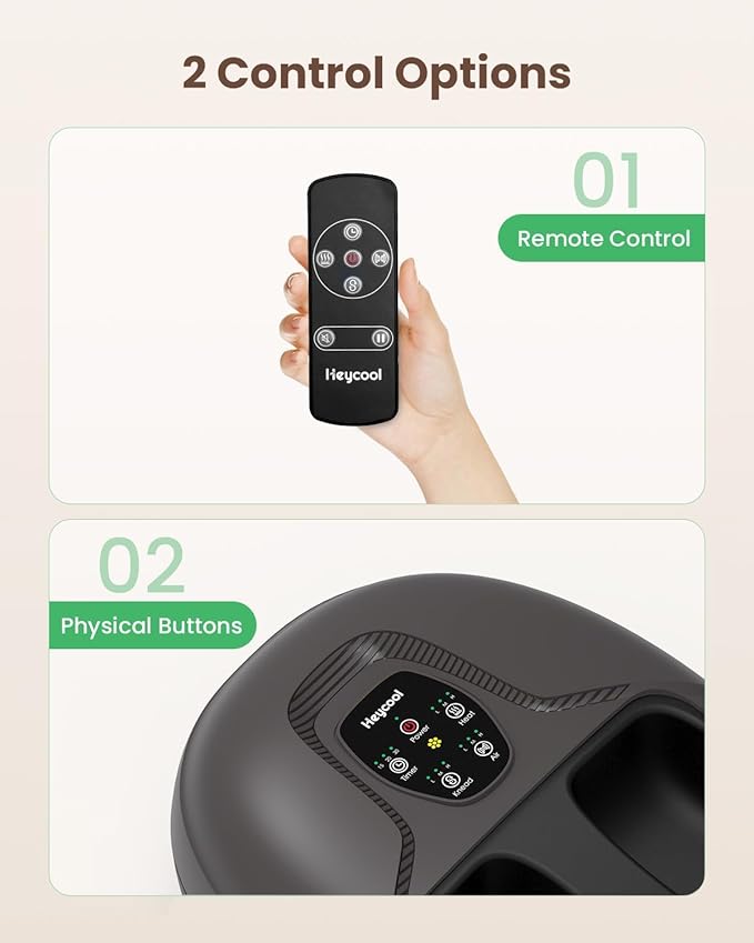 Shiatsu Foot Massager Machine with Heat,Feet Massager for Plantar Fasciitis Neuropathy, Soles & Instep Heating, Remote Control, Up to Men Size 14, Gift for Mom Dad