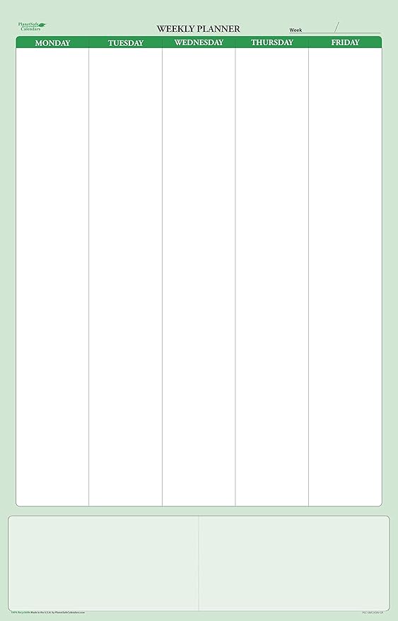 Earth Green Sticky-Note Weekly Task and Goal Planner 24 in. x 36 in.