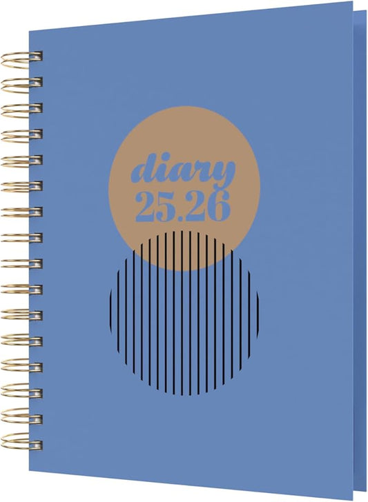 Collins 'Scandi' 14 Month Planner, July 2025-August 2026 Day-to-Page Diary, A5 Hard Cover, Blue