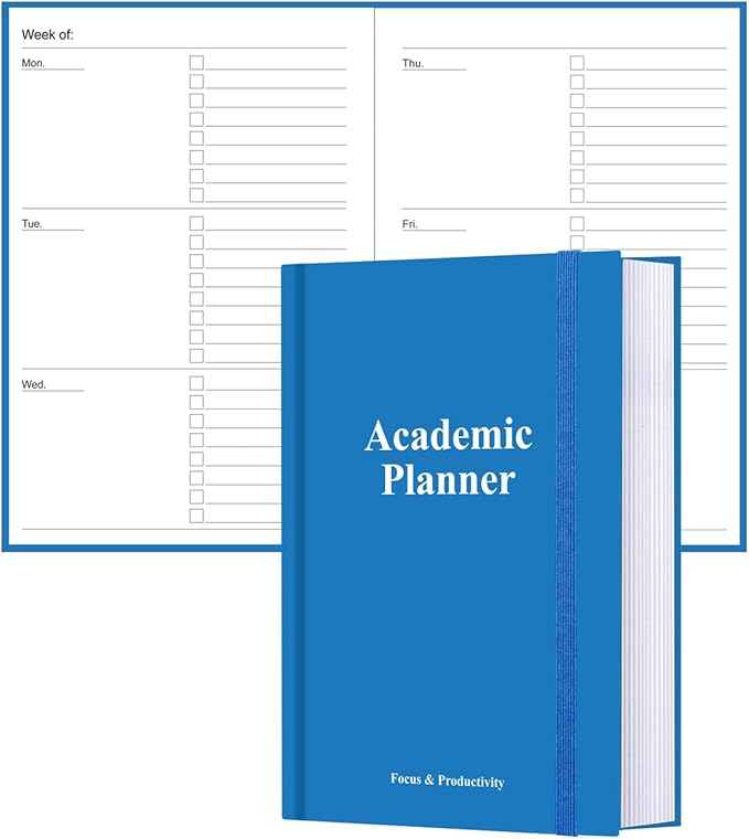 Academic Planner for 2025 2026 or Anytime – A5 Undated Weekly Student Planner For Homeschool, High School, College & Nursing Students, 200 Pages, 5.8" x 8.5", Blue