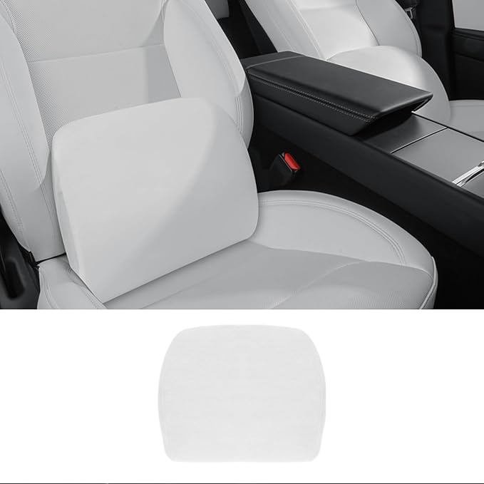 Lumbar Support Pillow Ergonomic Memory Foam Lumbar Pillow for Lower Back Pain Relief - Back Cushion for Driving, Chair Support for Car, Office & Gaming Chairs (White, 1PC)