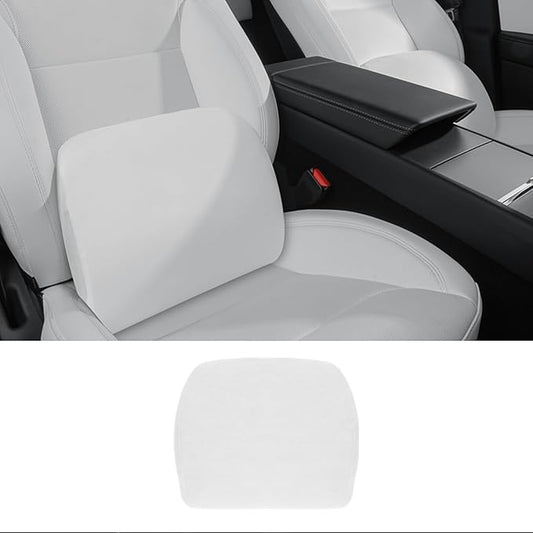 Lumbar Support Pillow Ergonomic Memory Foam Lumbar Pillow for Lower Back Pain Relief - Back Cushion for Driving, Chair Support for Car, Office & Gaming Chairs (White, 1PC)