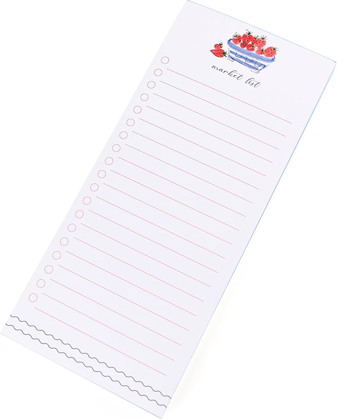 Graphique Berries Magnetic Notepad, 100 Tear-Away Sheets for Grocery, Shopping & To-Do Lists, Writing Pad for Fridge, Kitchen, Office